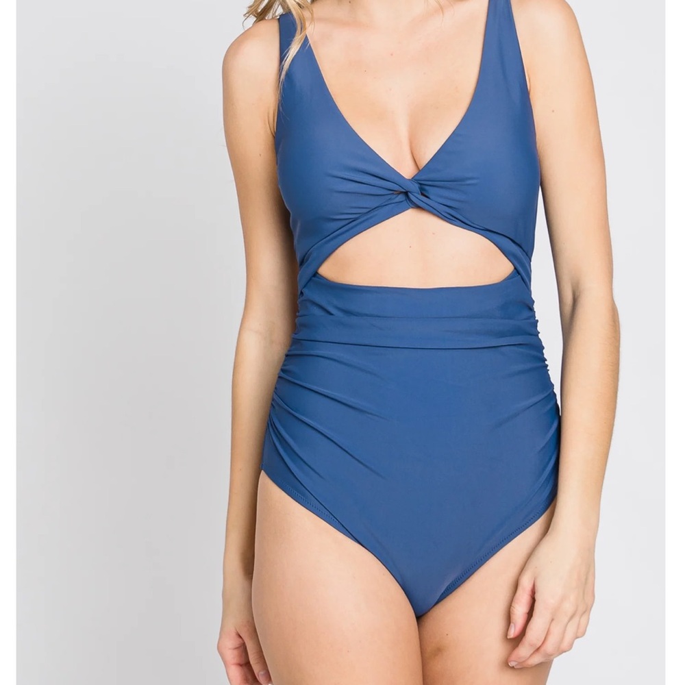 COPY - Pink Blush Maternity One Piece Swim - Picture 3 of 5